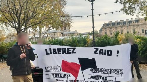 Акция в поддержку сирийского антифашиста Зайда в Париже